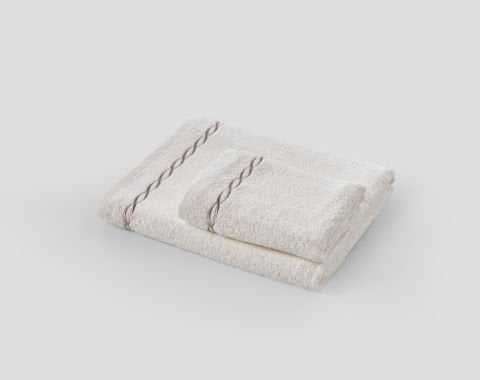Helena Banyo Havlusu + Yüz Havlusu Set Pudra
