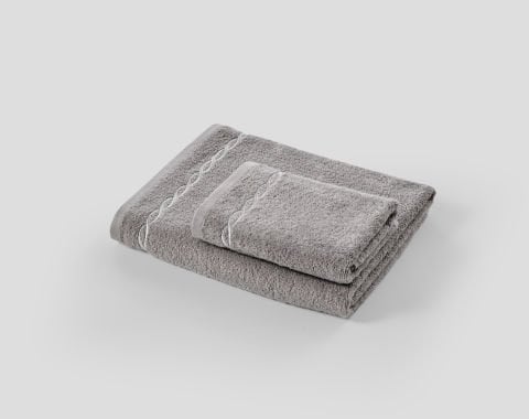 Helena Banyo Havlusu + Yüz Havlusu Set Gri