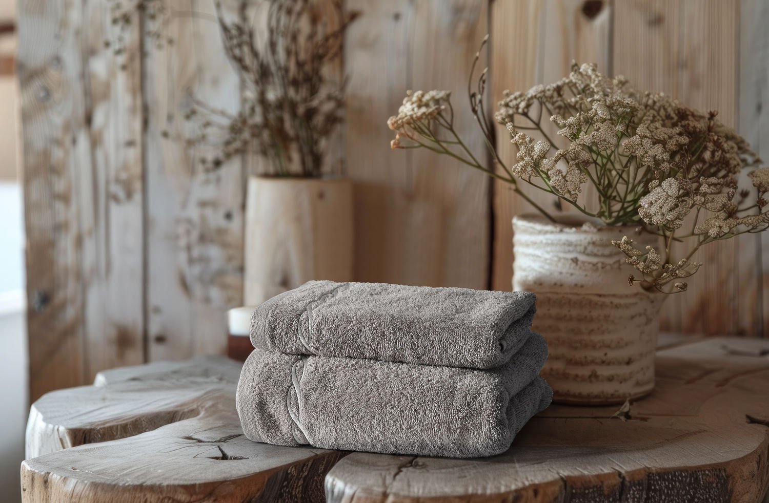 Helena Banyo Havlusu + Yüz Havlusu Set Gri