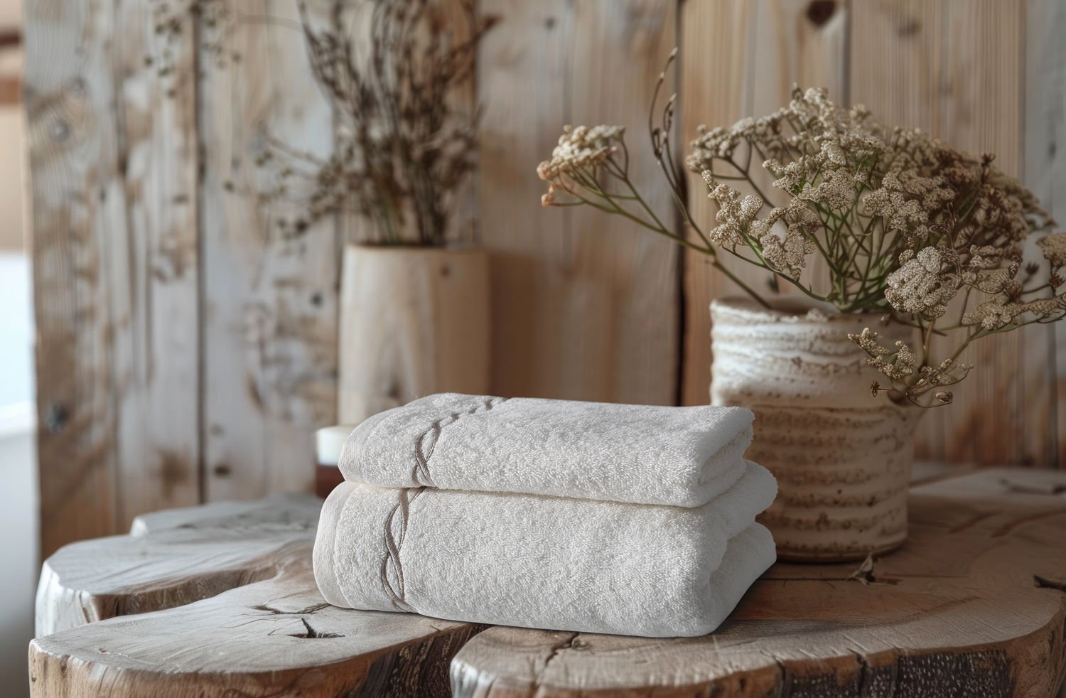 Helena Banyo Havlusu + Yüz Havlusu Set Ekru