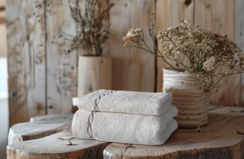 Helena Banyo Havlusu + Yüz Havlusu Set Ekru