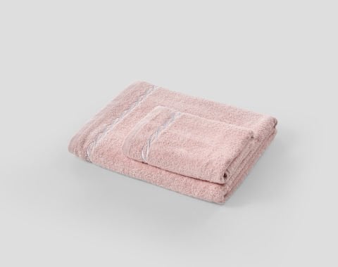 Helena Banyo Havlusu + Yüz Havlusu Set Pudra