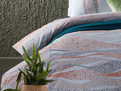 Polycotton Pamuklu Nevresim Takımı Lidya Çift Kişilik - Turuncu