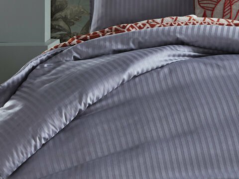 Saten Artline Nevresim Takımı Gri - Çift Kişilik