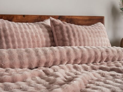 Bubble Battaniye Seti Tek Kişilik - Pudra