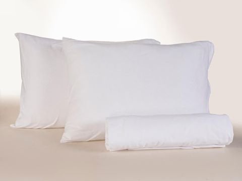 Penye Çarşaf Seti Çift Kişilik - Beyaz