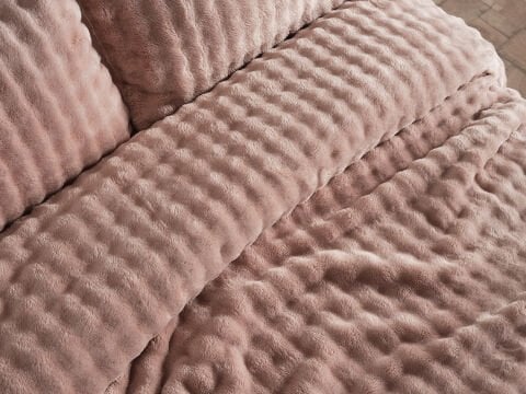 Bubble Battaniye Seti Çift Kişilik - Pudra