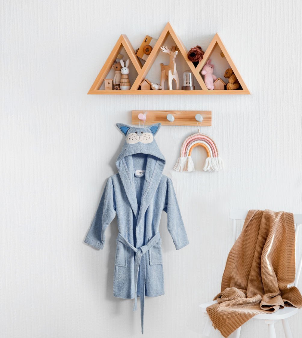 Kitty Bornoz 6 - 8 Yaş - Mavi