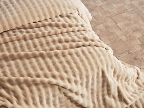 Bubble Battaniye Seti Tek Kişilik - Bej