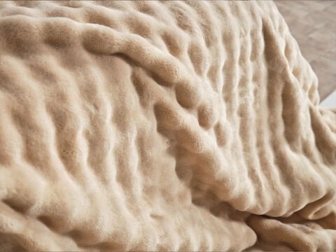 Bubble Battaniye Seti Çift Kişilik - Bej