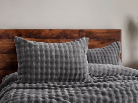 Bubble Battaniye Seti Çift Kişilik - Gri