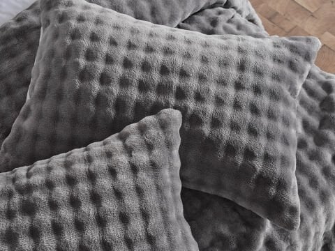 Bubble Battaniye Seti Çift Kişilik - Gri