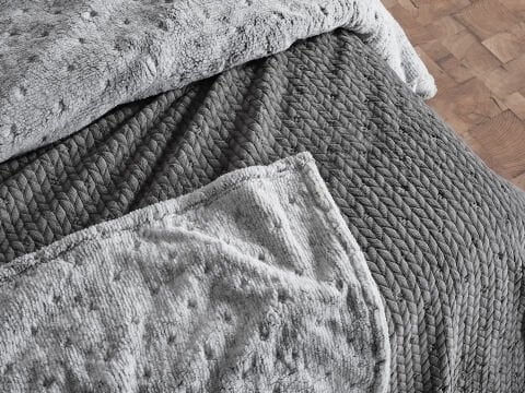 Alora Battaniye Çift Kişilik - Gri