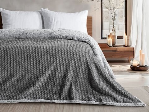 Alora Battaniye Çift Kişilik - Gri