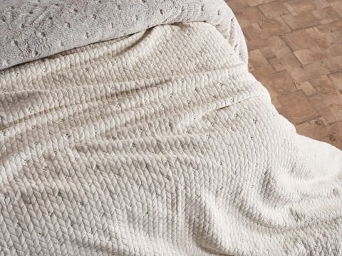 Alora Battaniye Çift Kişilik - Bej