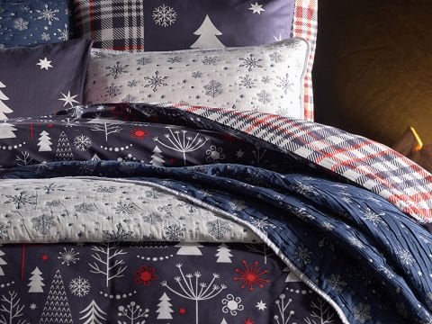 Ranforce Winter Story Nevresim Takımı Çift Kişilik - Lacivert