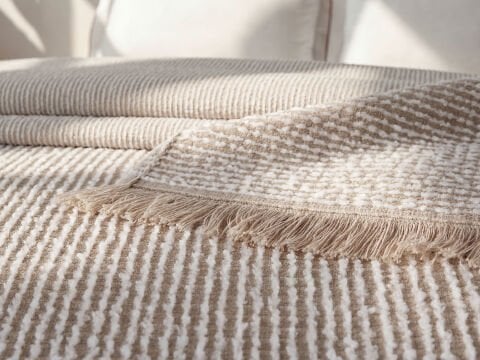 Luxury Mina Pike Çift Kişilik - Bej