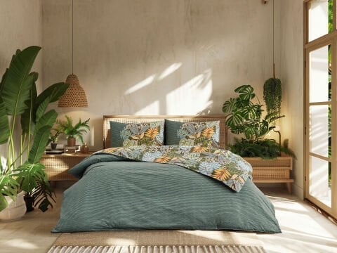 Jungle Muse Ranforce Nevresim Takımı Solaris Tek Kişilik - Yesil