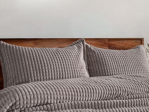 Mila Battaniye Seti Çift Kişilik - Vizon