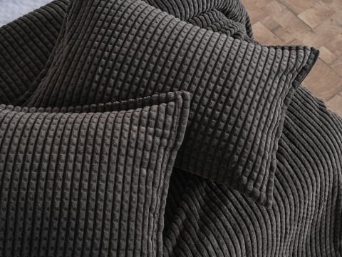 Mila Battaniye Seti Çift Kişilik - Antrasit