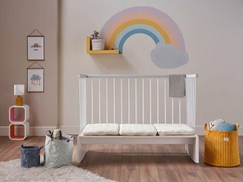 Organik Pamuk Katlanır Bebek Yatağı 60 x 120 cm