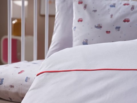 Nakışlı Bebek Nevresim Takımı Baby Car Bebek - Beyaz