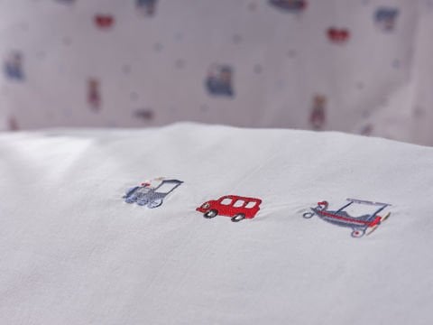 Nakışlı Bebek Nevresim Takımı Baby Car Bebek - Beyaz