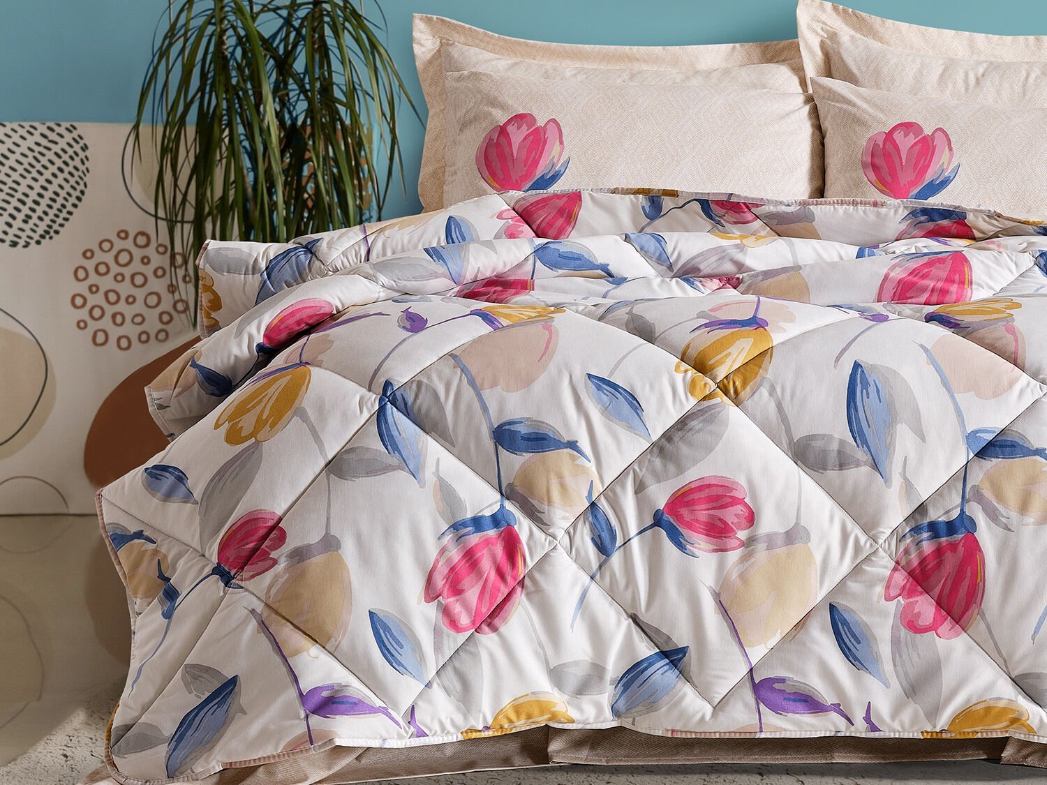 Easy Cotton Tulips Comforter Set Tek Kişilik