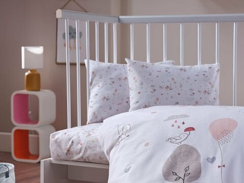 Nakışlı Bebek Nevresim Takımı Pretty Bear Bebek - Beyaz