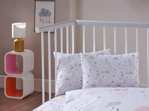 Nakışlı Bebek Nevresim Takımı Pretty Bear Bebek - Beyaz