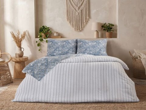 Akdeniz Easy Cotton Nevresim Takımı Firenze Tek Kişilik - Mavi