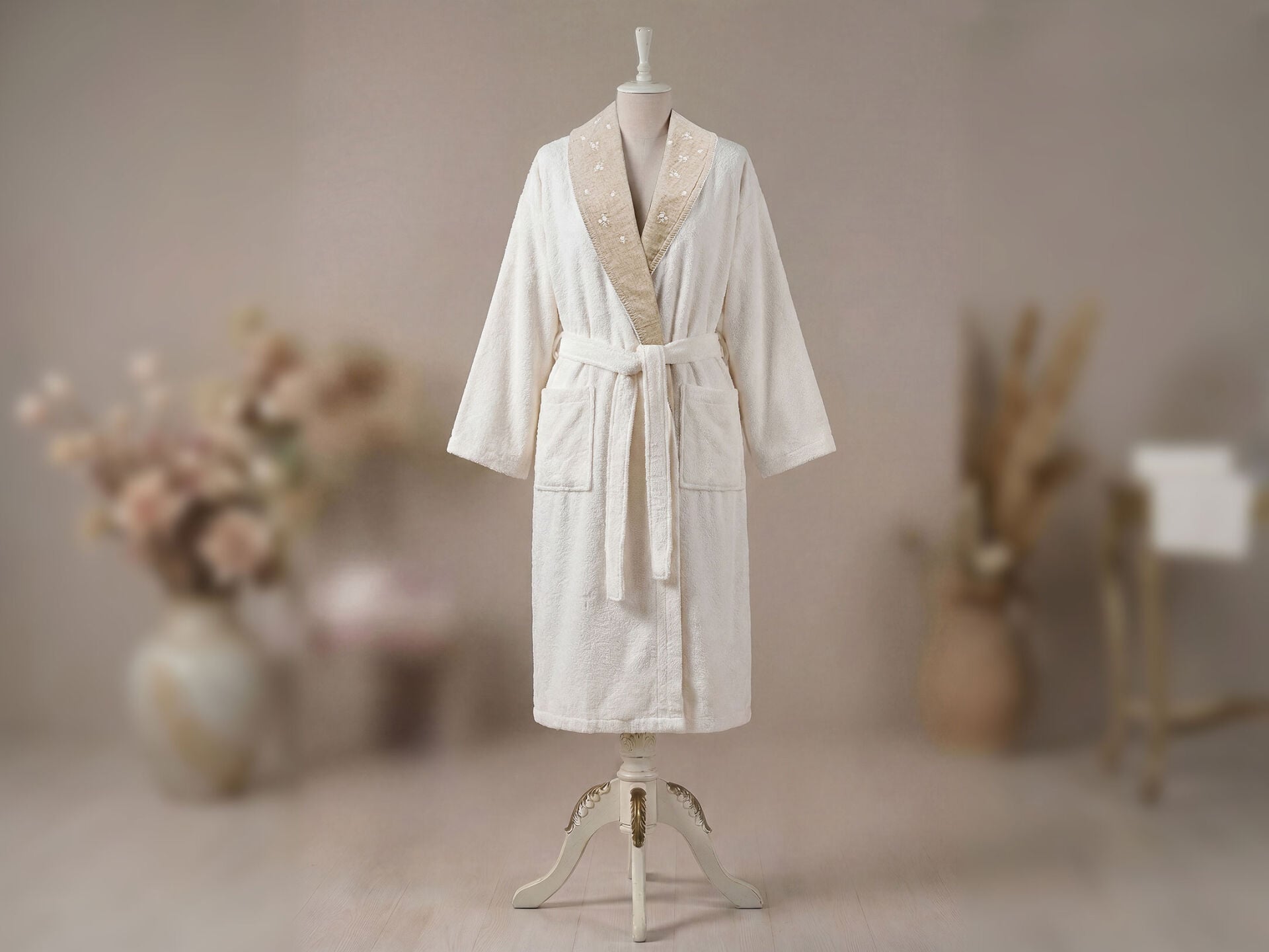 Rosabelle Linenza Bornoz S/M - 110 cm - Nakışlı