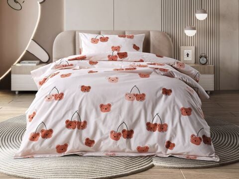Ranforce Joyful Bearberry Nevresim Takımı Tek Kişilik