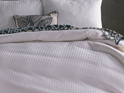 Saten Artline Nevresim Takımı Beyaz - Çift Kişilik