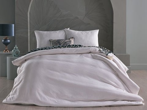 Saten Artline Nevresim Takımı Beyaz - Çift Kişilik