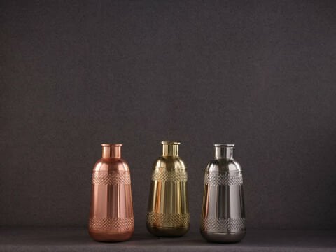 İron Flower Pot Small Ma6361 Gold Vazo Standart - Rose Gold