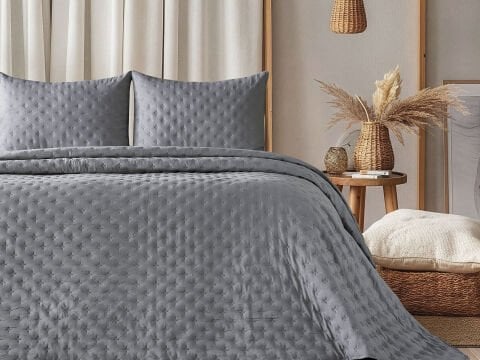 Harmony Yatak Örtüsü Softia Tek Kişilik - Koyu Gri