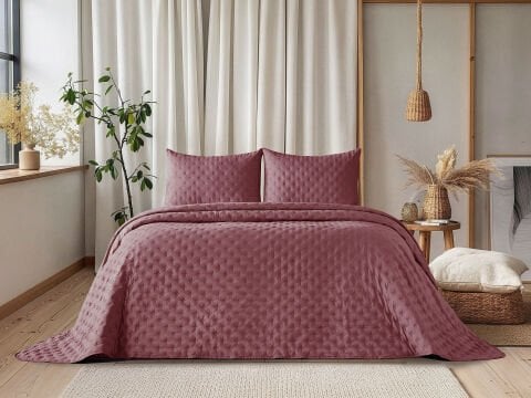 Harmony Yatak Örtüsü Softia Çift Kişilik - Bordo