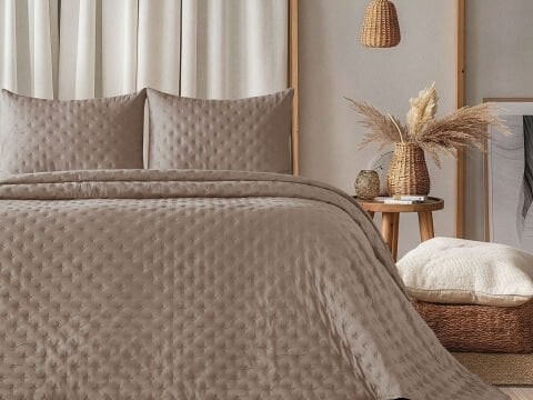 Harmony Yatak Örtüsü Softia Çift Kişilik - Taş