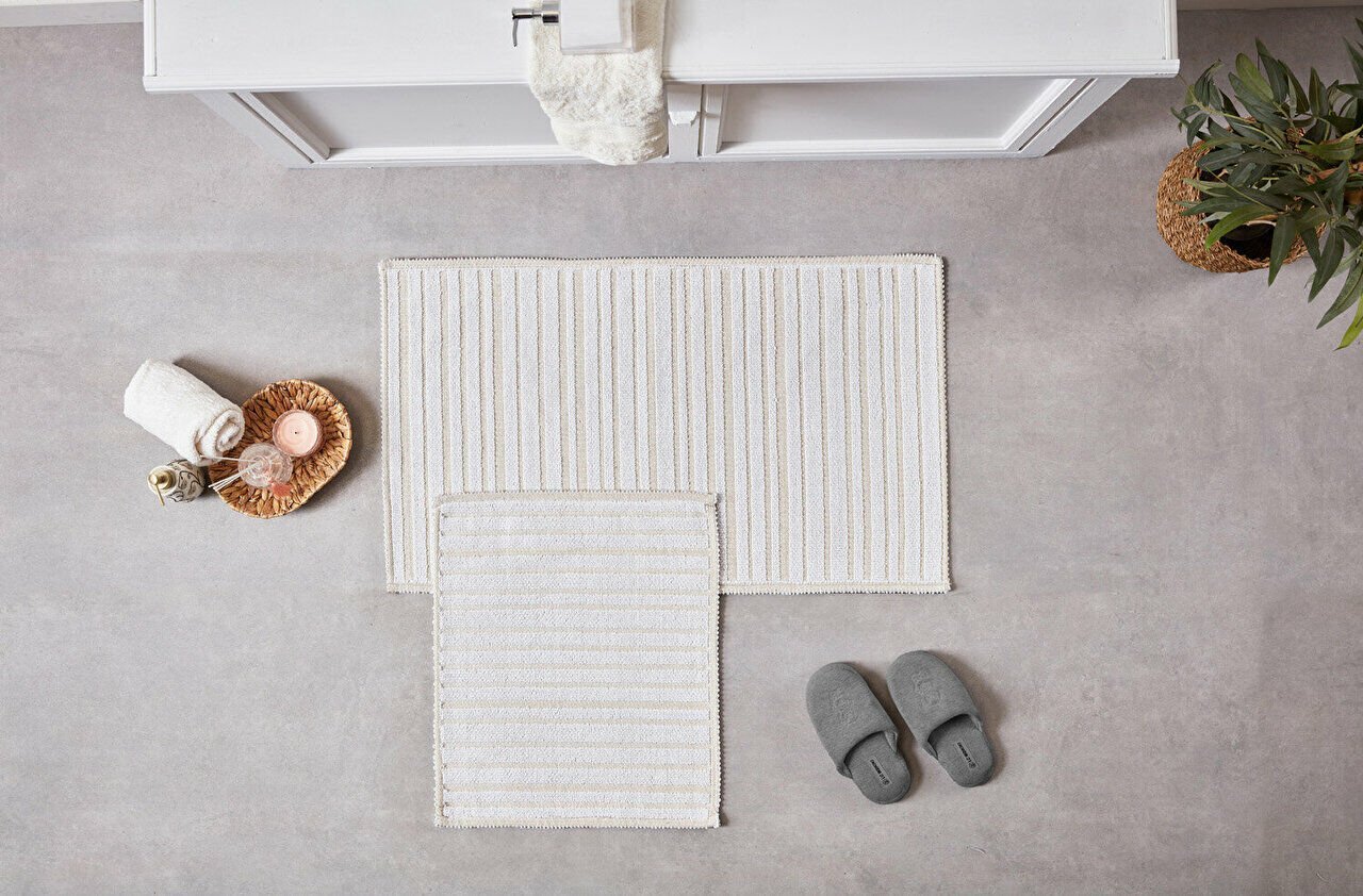 Banyo Paspası Liva Krem - Vizon