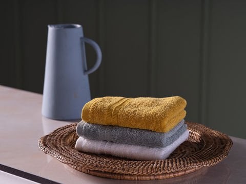 Sense El Havlusu Set 30 x 50 cm - Hardal - Yeşil - Krem