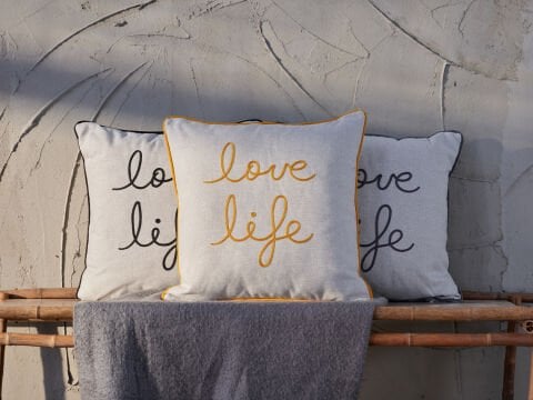 Love Life Kırlent Kılıfı 50 x 50 - Siyah