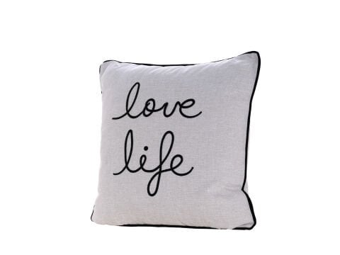Love Life Kırlent Kılıfı 50 x 50 - Siyah