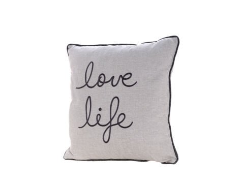 Love Life Kırlent Kılıfı 50 x 50 - Gri