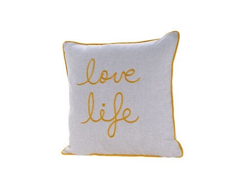 Love Life Kırlent Kılıfı 50 x 50 - Sarı