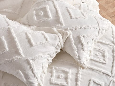 Bohera Yatak Örtüsü Çift Kişilik - Ekru