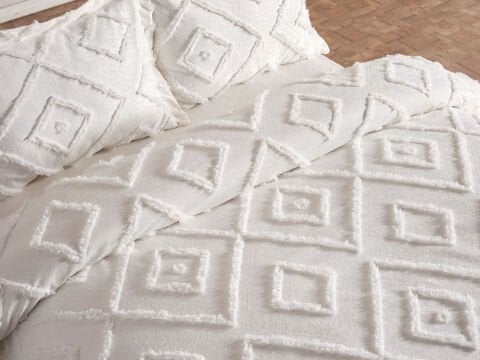 Bohera Yatak Örtüsü Tek Kişilik - Ekru