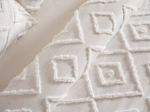 Bohera Yatak Örtüsü Tek Kişilik - Ekru