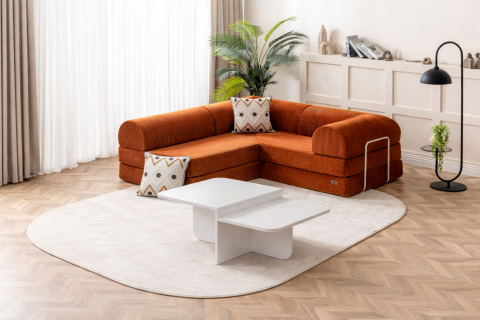 Livia Orta Sehpa Opak Ekru