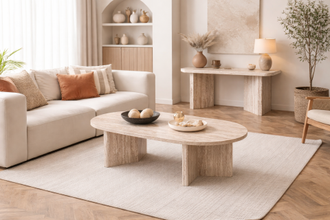 Vetra Orta Sehpa Traverten